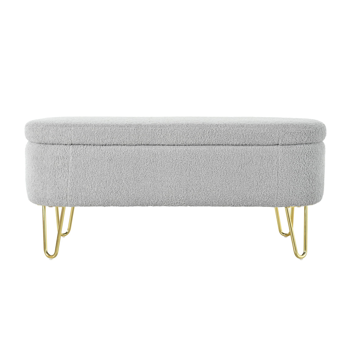 Upholstered Oval Storage Bench For Living Room