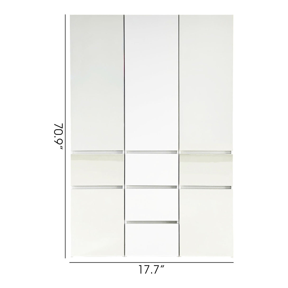 Elise - Modular Wood Closet System With Mirror In Versatile Storage Solution - White