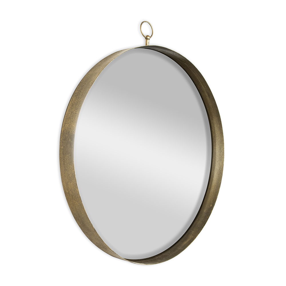 Round Mirror, Circle Mirror With Iron Frame For Living Room Bedroom Vanity Entryway, Hallway