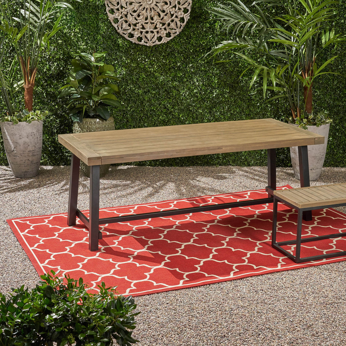 Outdoor Dining Table - Gray / Rustic Metal