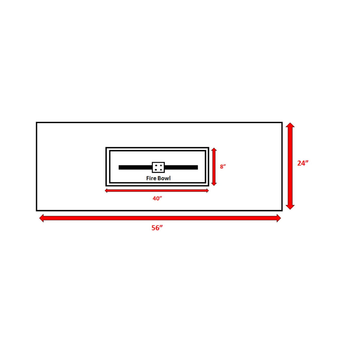 Rectangular Propane Fire Pit Table With Fiber Reinforcement And Adjustable Flame Control - Gray