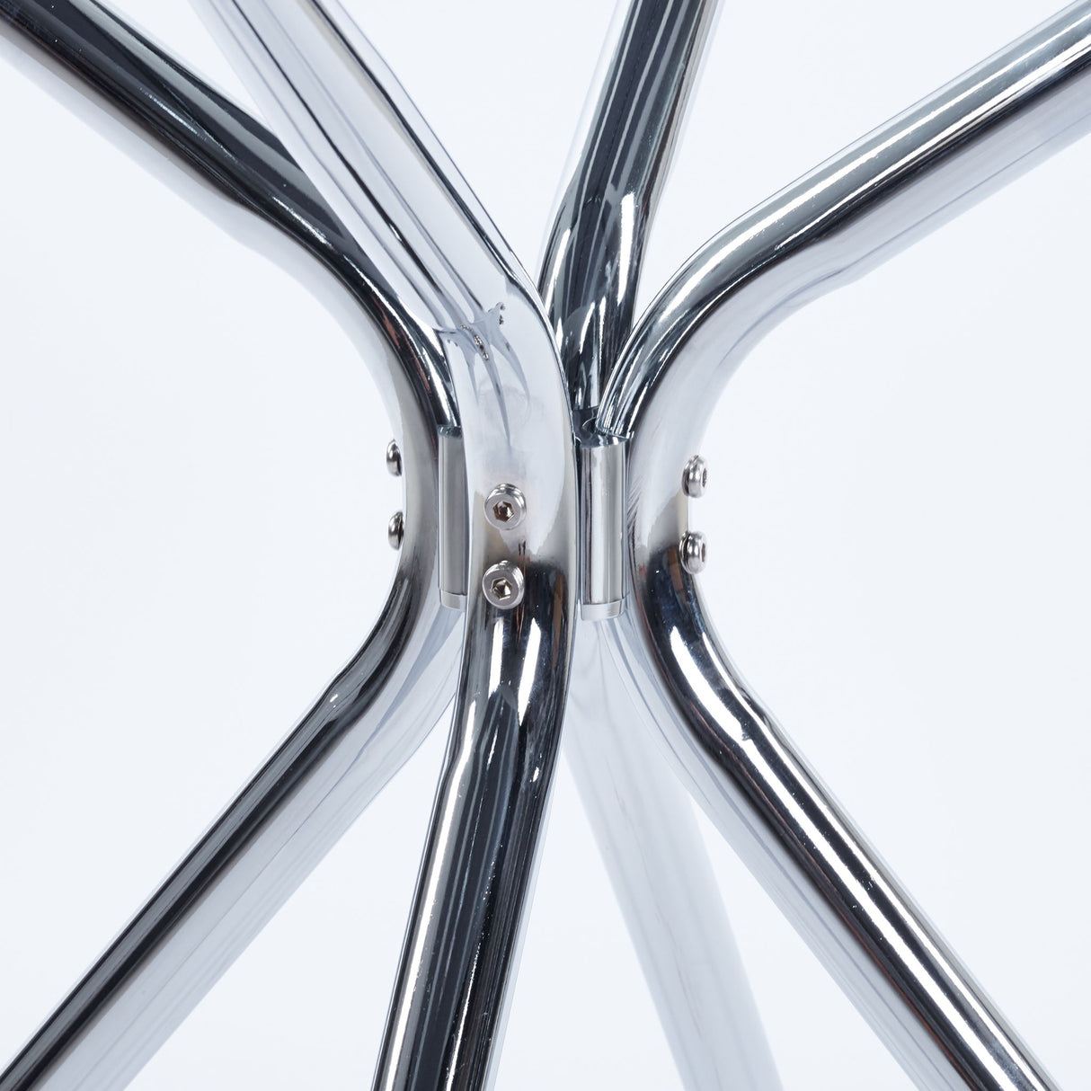 Compact Dining Table With Glass Top - Chrome