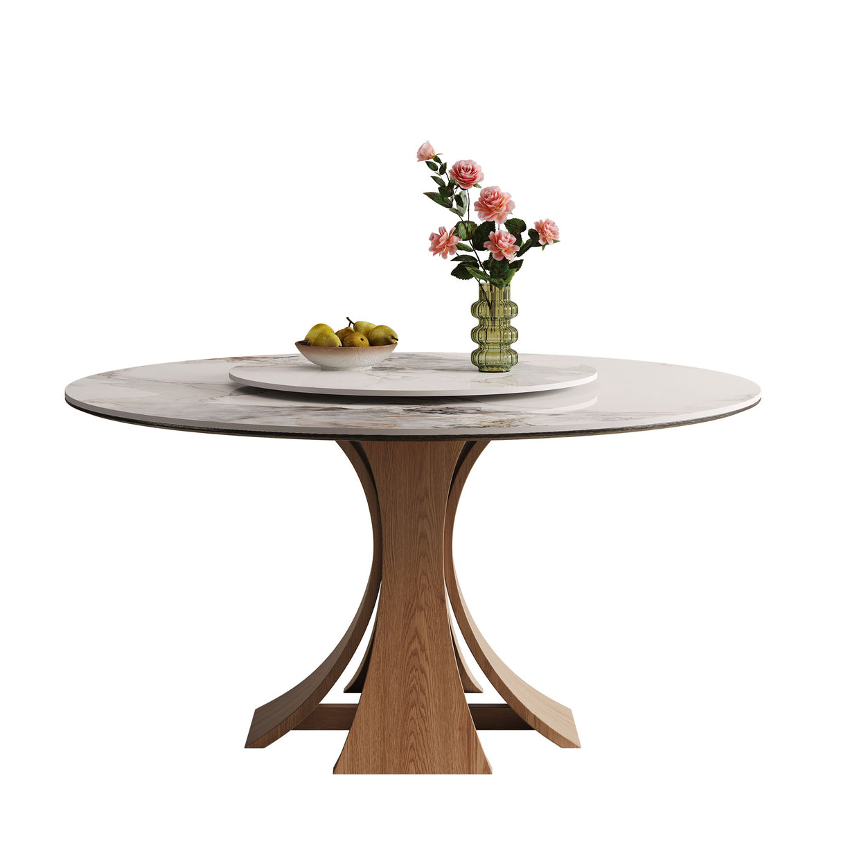 Dining Table With 35" Turntable, Seats 6 - 8 - White