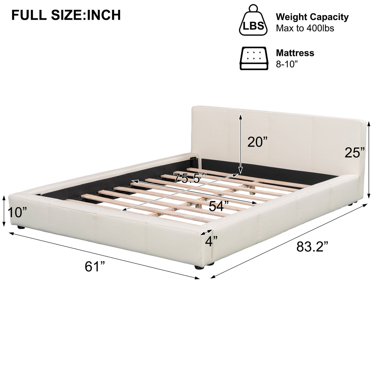 Stylish Upholstered Bed With Birch Wood Frame