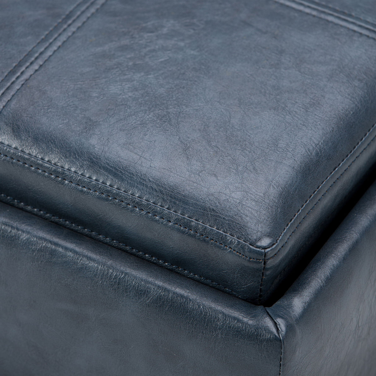 Rockwood - Upholstered Cube Storage Ottoman With Tray