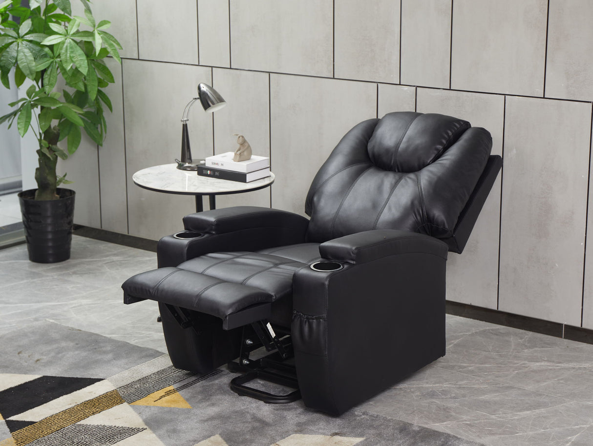 Modern Recliner Chair With Cup Holders, Remote Control