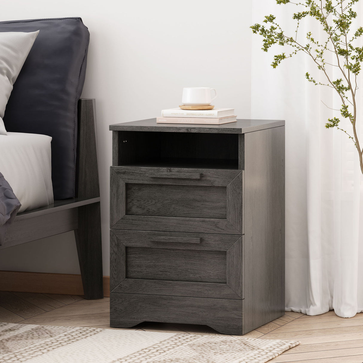 Broxon - Rustic Drawer Nightstand