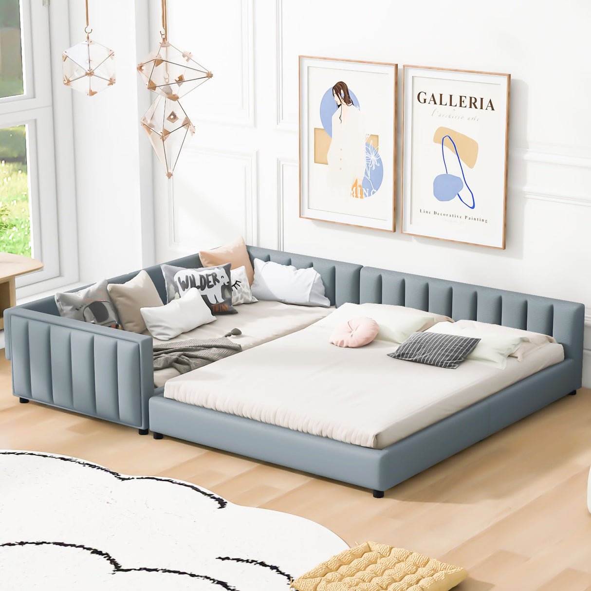 Upholstered Platform Bed, Mother & Child Bed