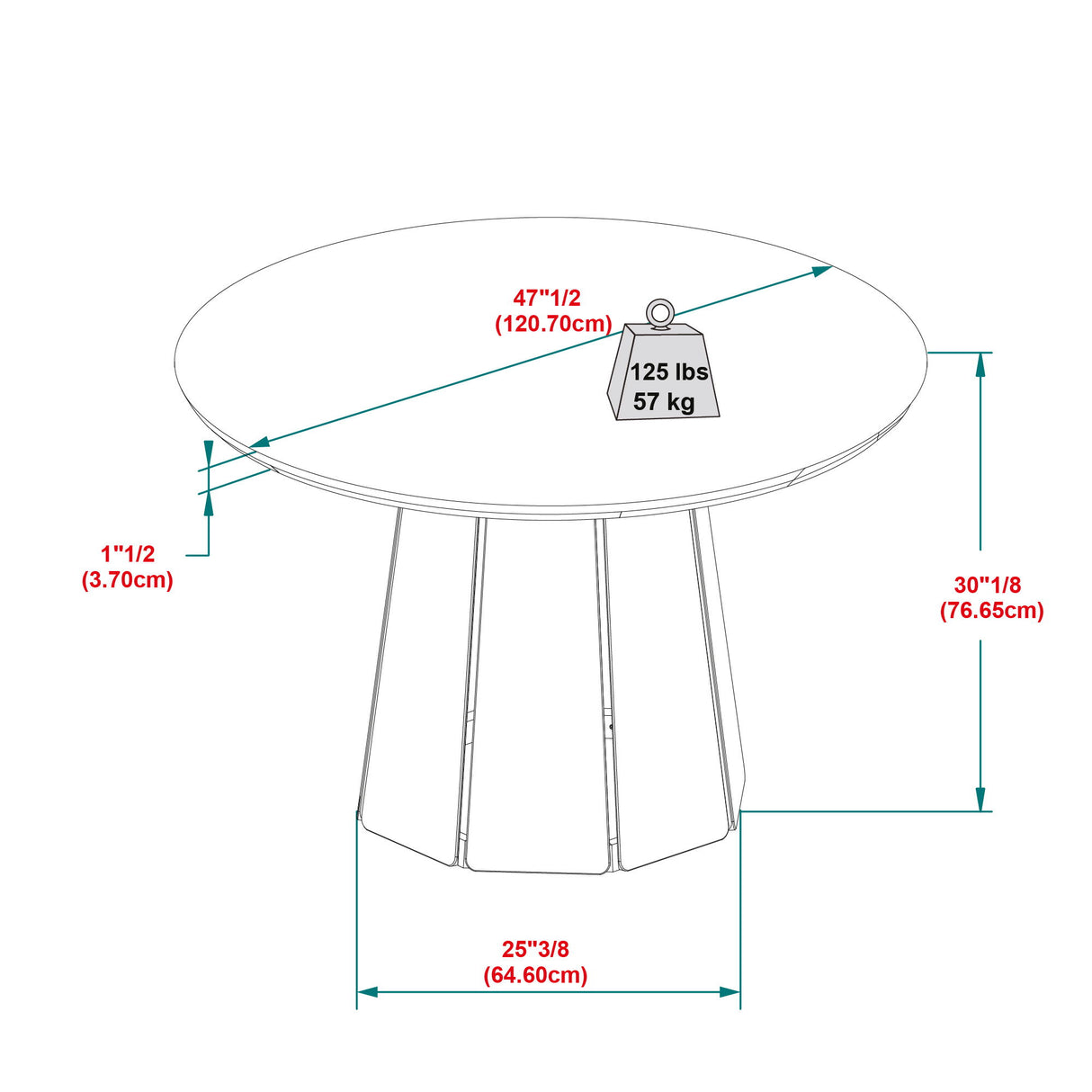 Round Pedestal Dining Table - Light Brown
