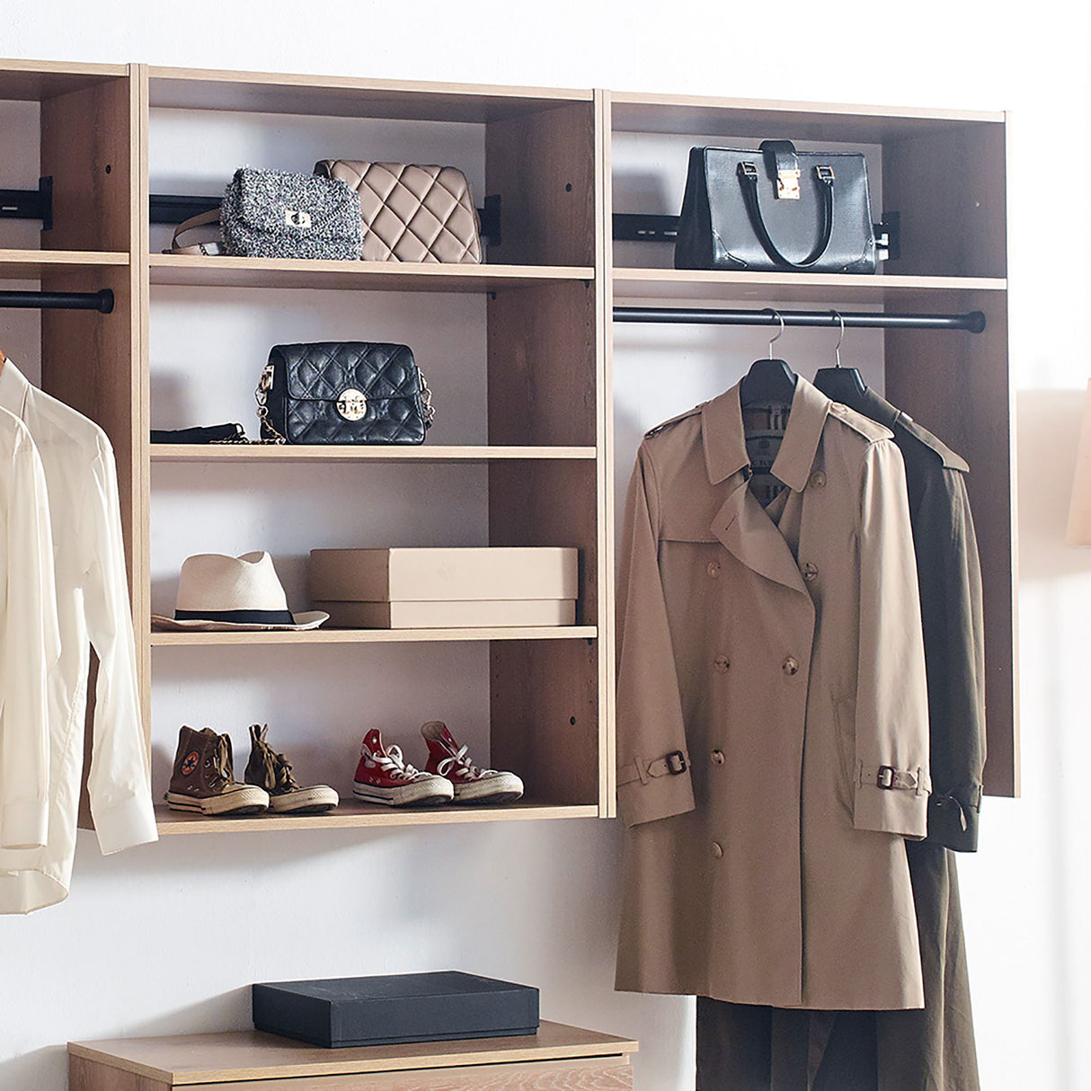 Devi - Wall Mounted Closet System With Modular Units