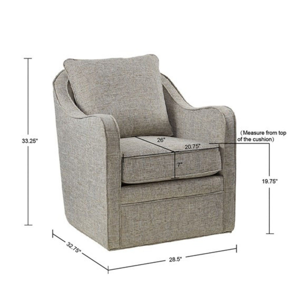 Wide Seat Arm Chair With 360 Degree Rotation