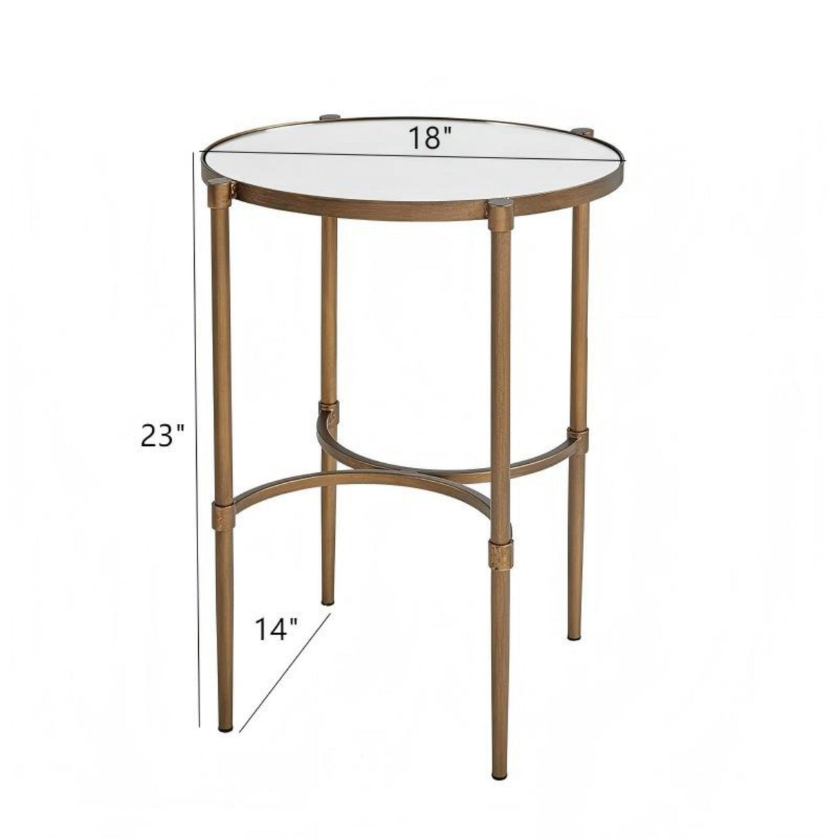 Bedford - Oval Mirror Accent Table - Antique Bronze