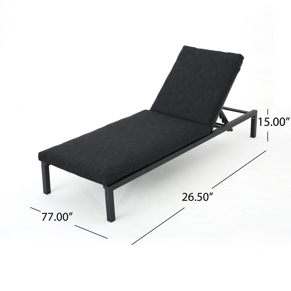 Modern Chaise Lounge With Wate Resistant Fabric Cushions