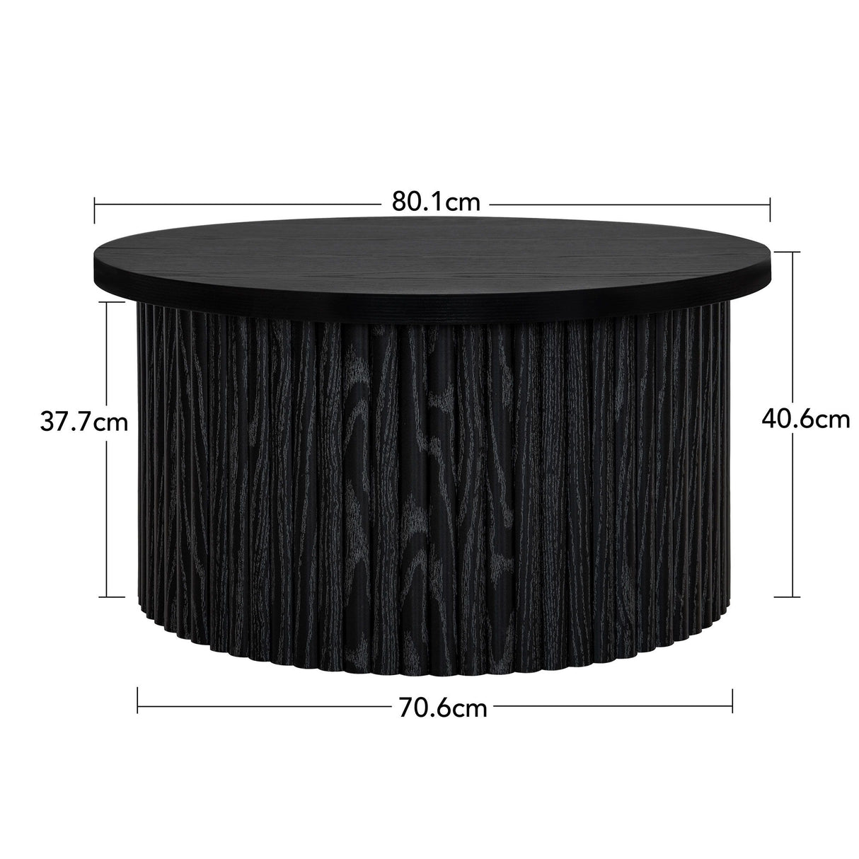 Coffee Table, Round Coffee Table, Modern Side Tables Accent End Table For Living Room, Apartment - Black