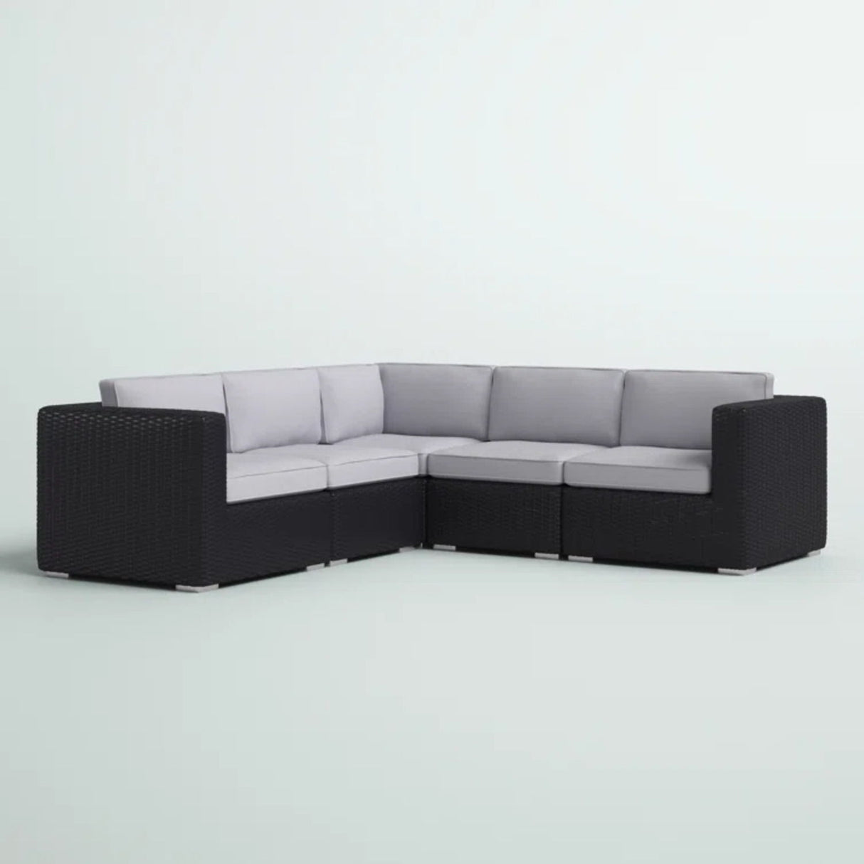 Luxurious Wicker Patio Sectional With Weather Resistant Sunbrella Cushions