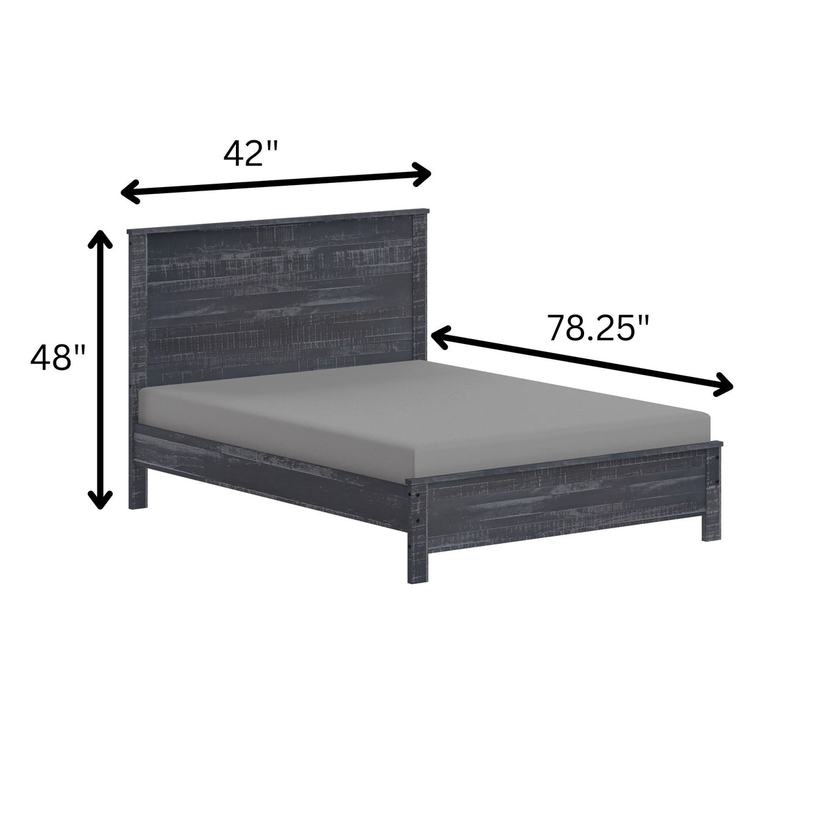 Albany - Bed Frame With Headboard, Heavy Duty Modern Rustic Design