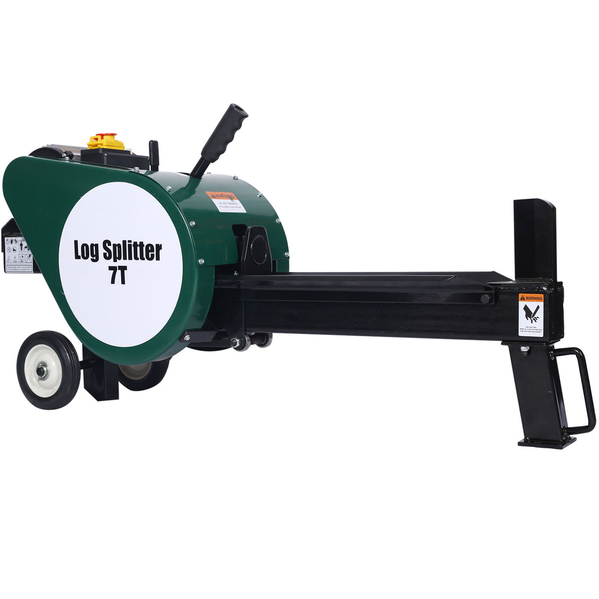 Double Flywheel Electric Log Splitter 7 Ton Portable Firewood Machine Steel - Black