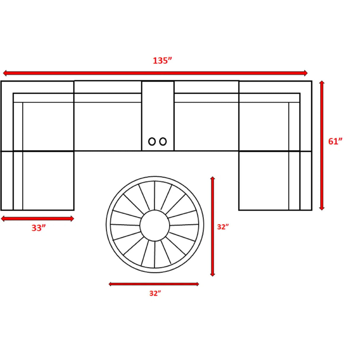 Wicker Outdoor Lounge Set With Cushions And Fire Pit