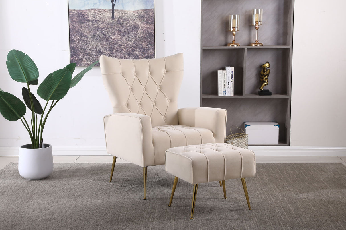 Accent Chair With Ottoman, Comfy Armchair For Living Room