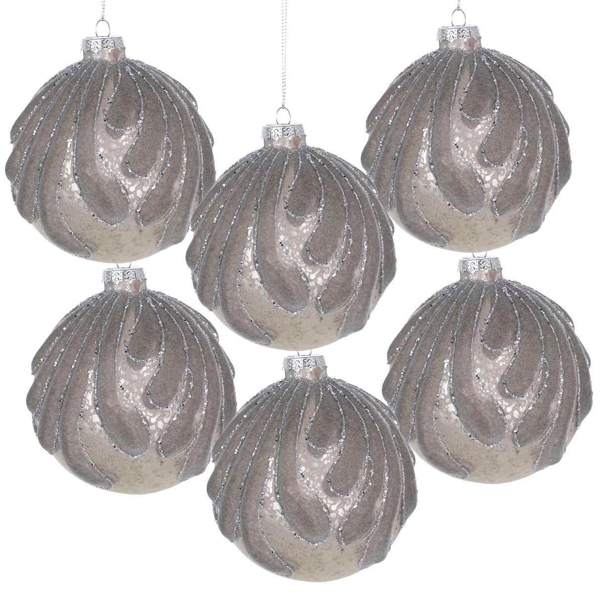 Decorative Hanging Ball Christmas Tree Ornaments For Holiday Party Decorations (Set of 6)