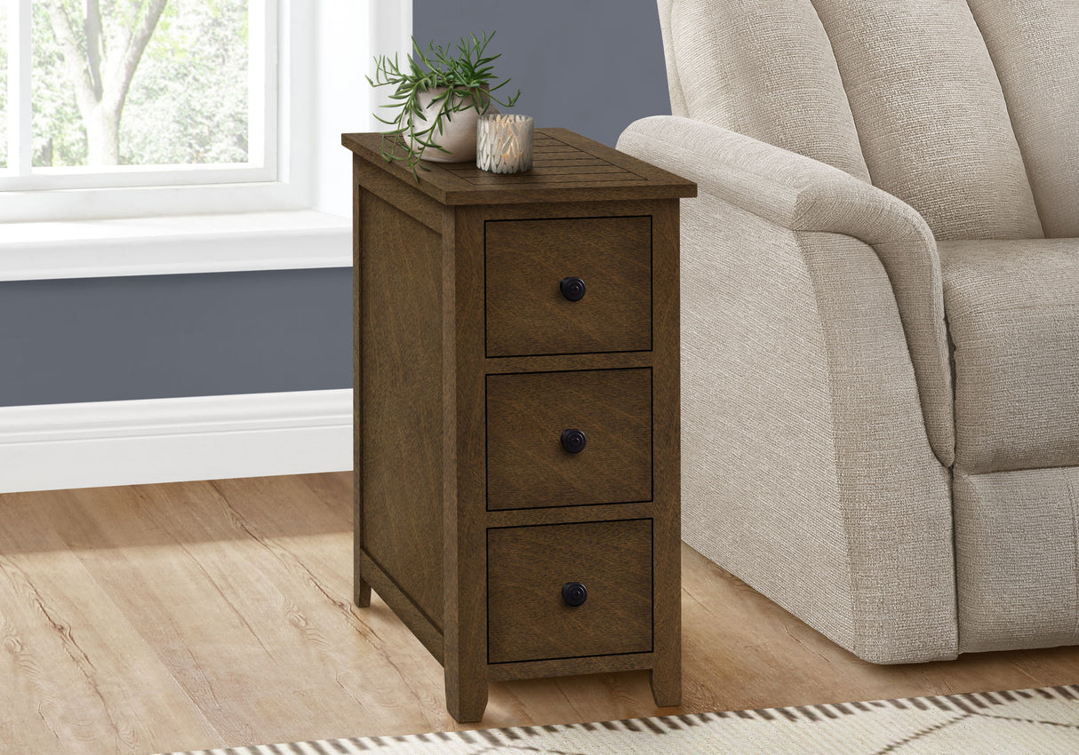 Accent End Table, Storage Drawer, Transitional Design
