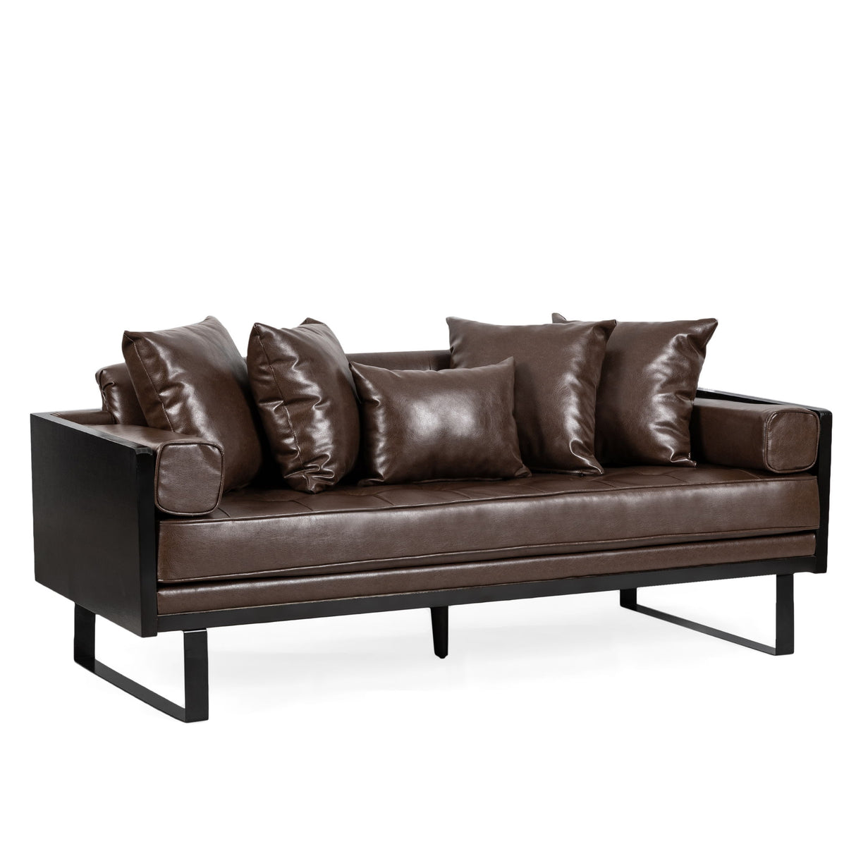 Contemporary Oversized Loveseat With Accent Pillow