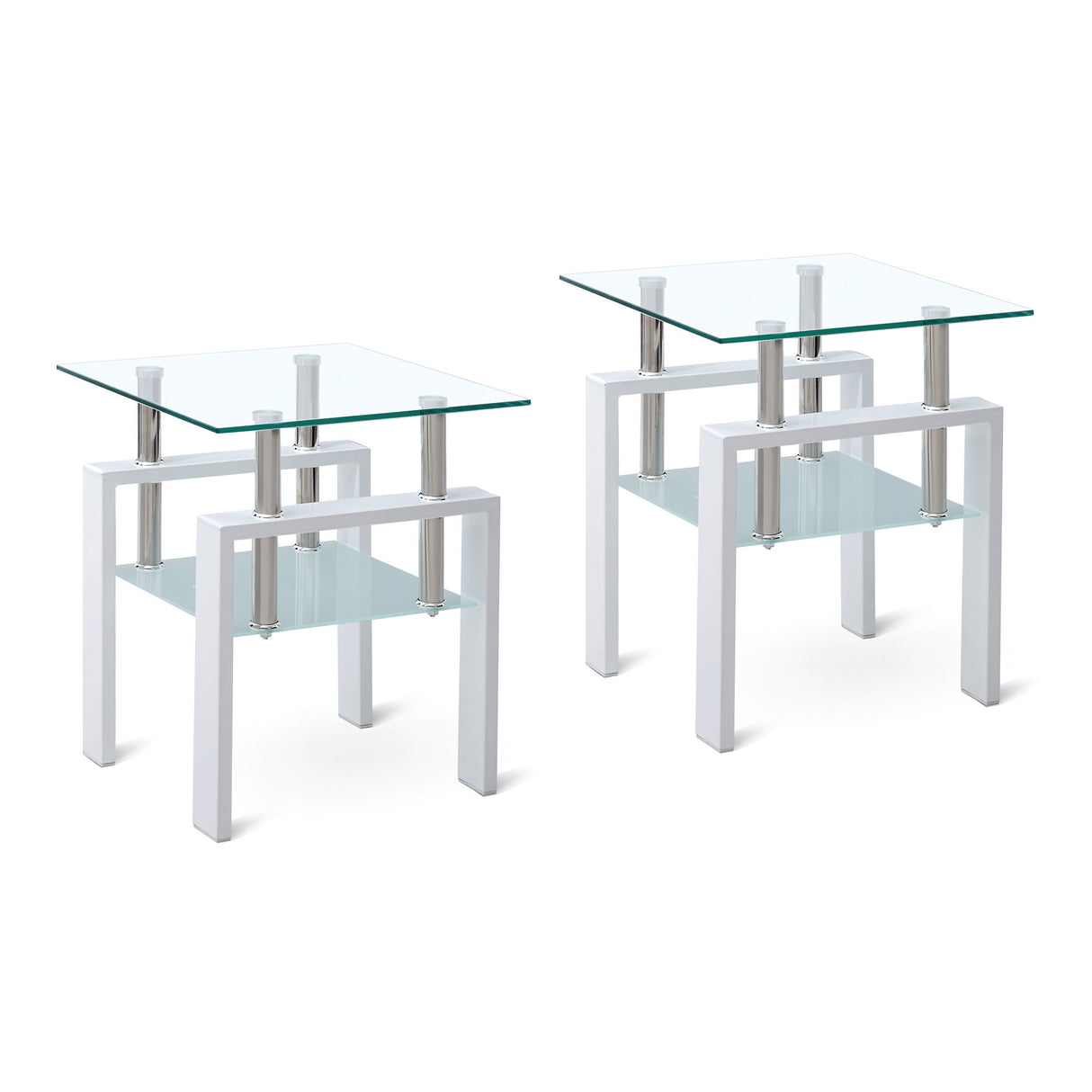 Tempered Glass Table With Storage