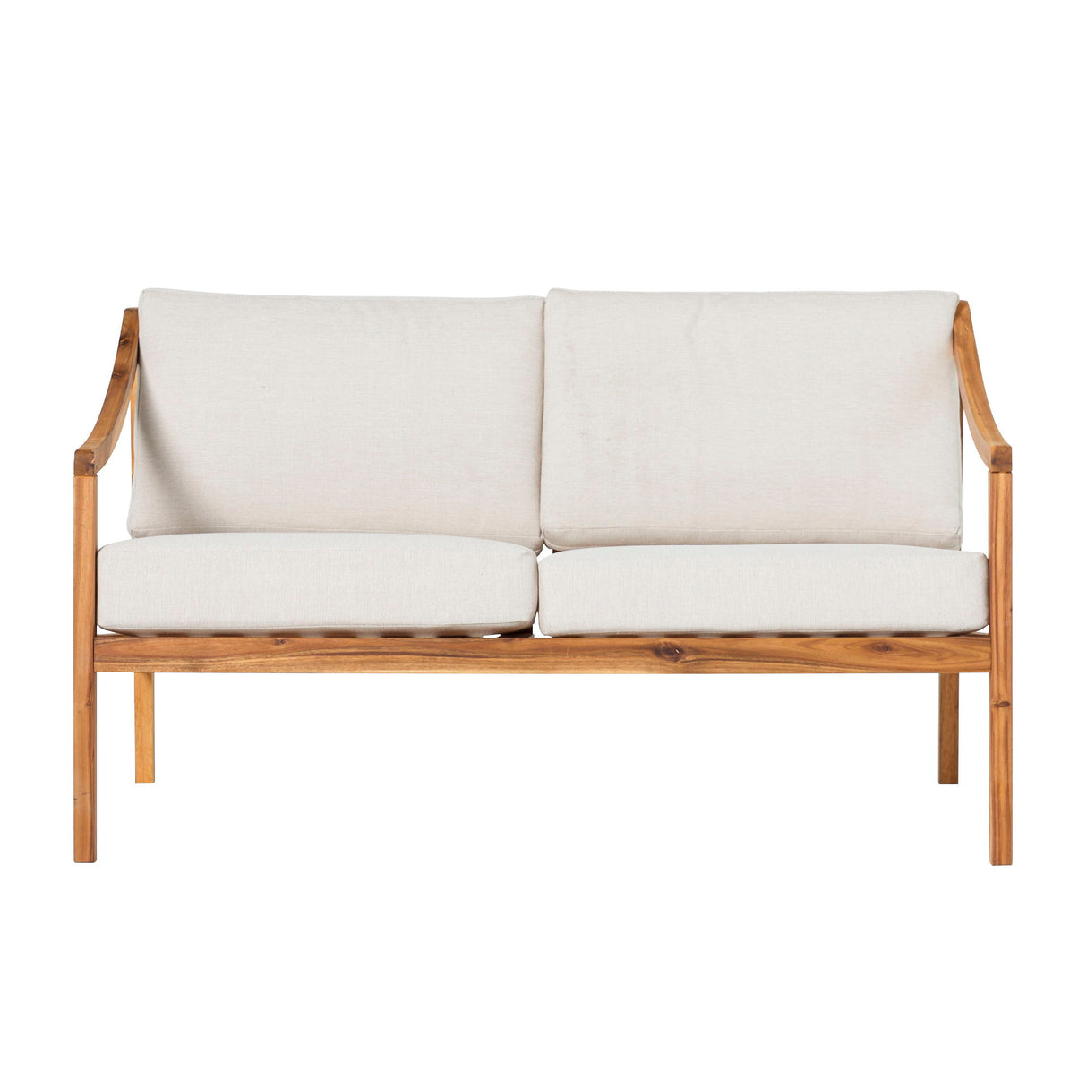 Modern Curved Arm Upholstered Outdoor Loveseat