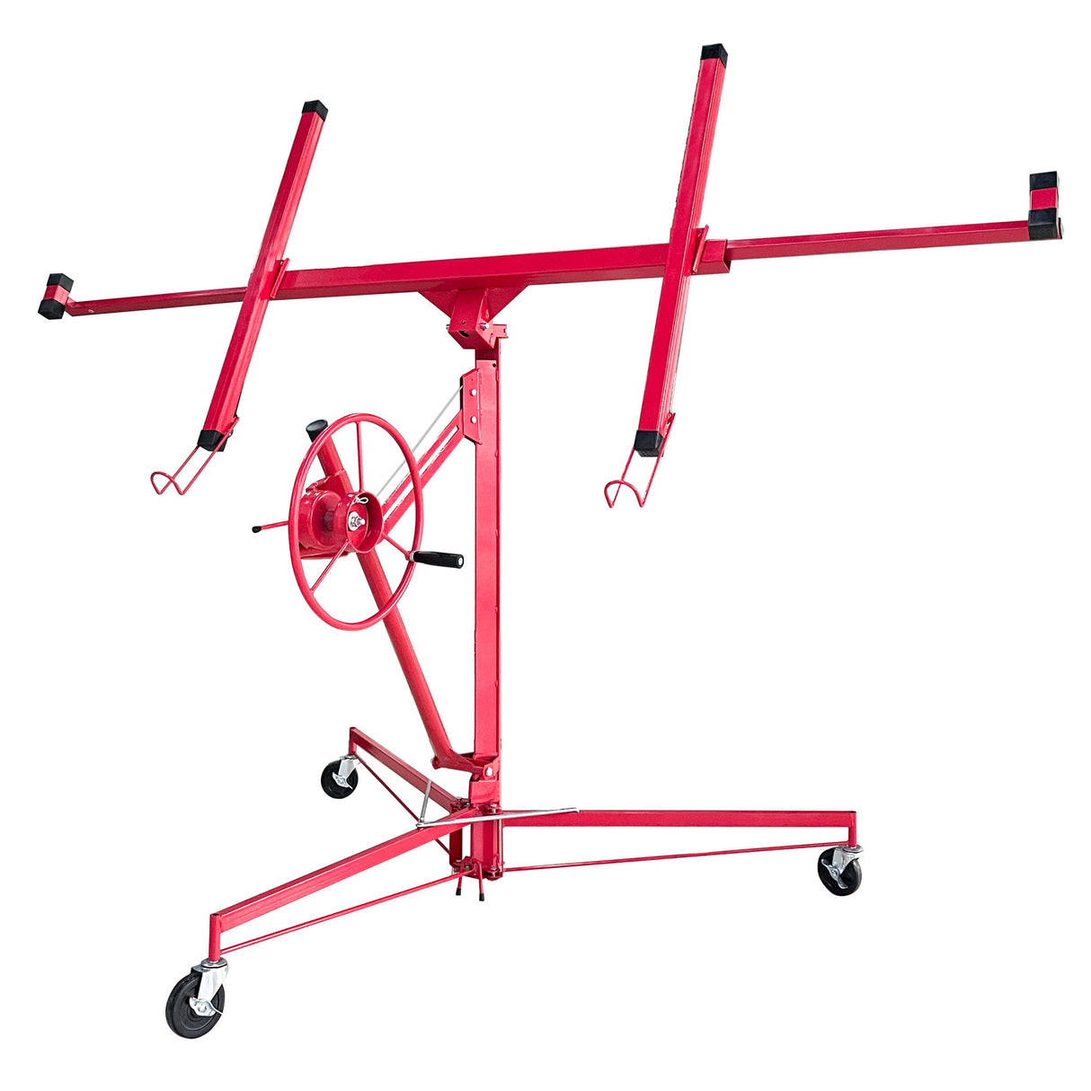 Drywall Panel Lifter Drywall Panel Hoist Jack Lifter Jack Rolling Caster Panel Hoist 11Ft - Red