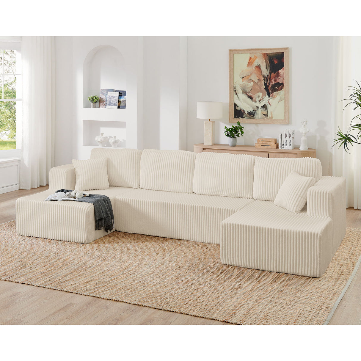 Modern Minimalist U - Shape Modular Sectional Sofa