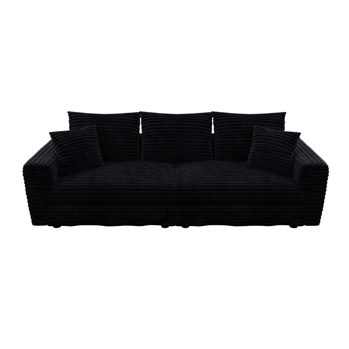 Plush Corduroy 4 Seat Sofa, Modern Comfy Upholstered Sofa Cloud Couch, Deep Seat Couches With Soft Pillows
