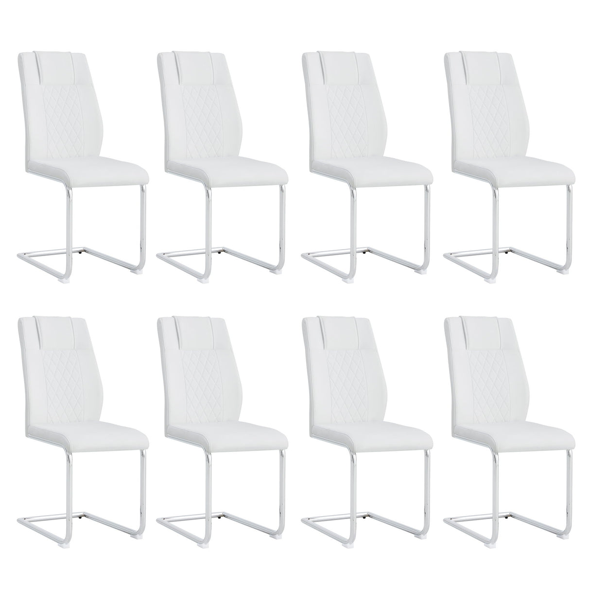 Modern Dining Chairs With Padded Seat, Metal Legs