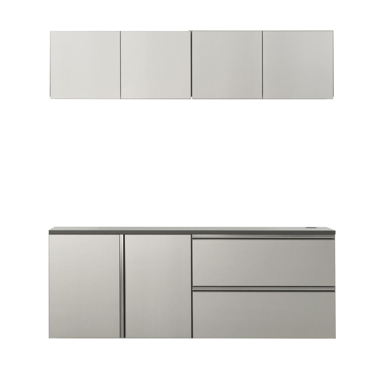 Nova - Series Garage Cabinet Set C, Melamine - Metallic Gray