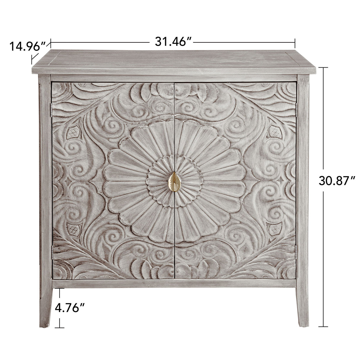 2 Door Cabinet, Suitable For Bedroom - Light Gray