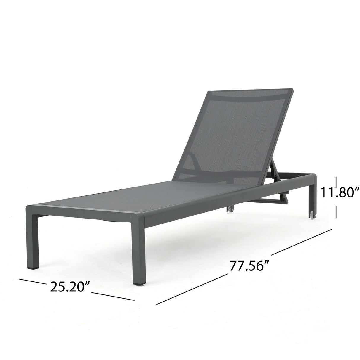Outdoor Patio Chaise Lounge With 5 Reclining Positions