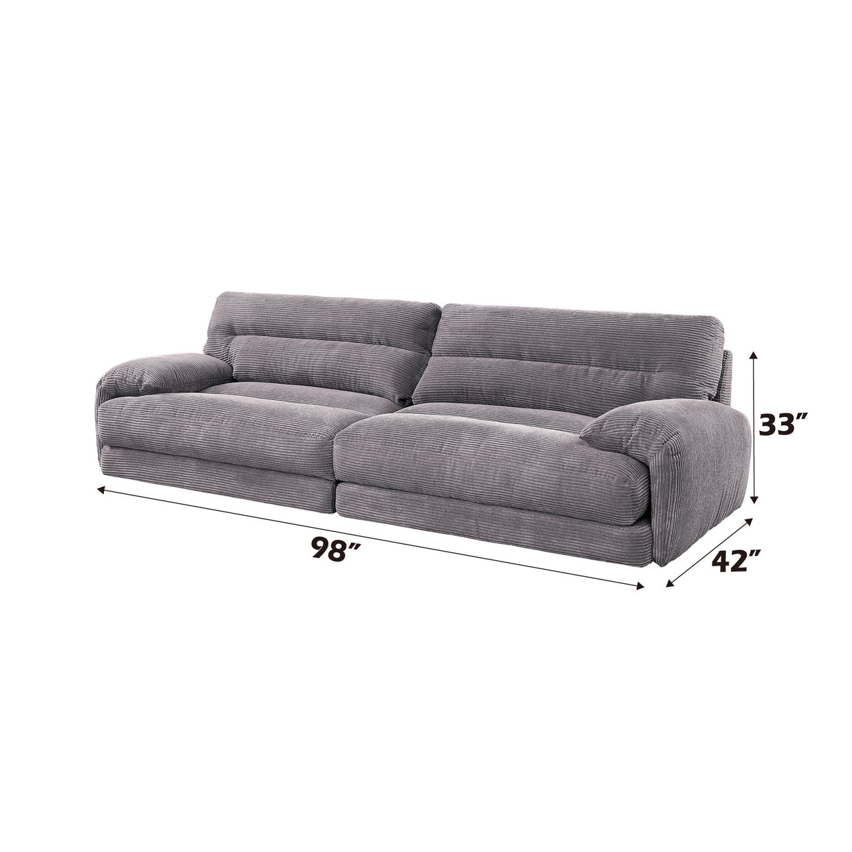 Cadenza - Corduroy Loveseat - Gray