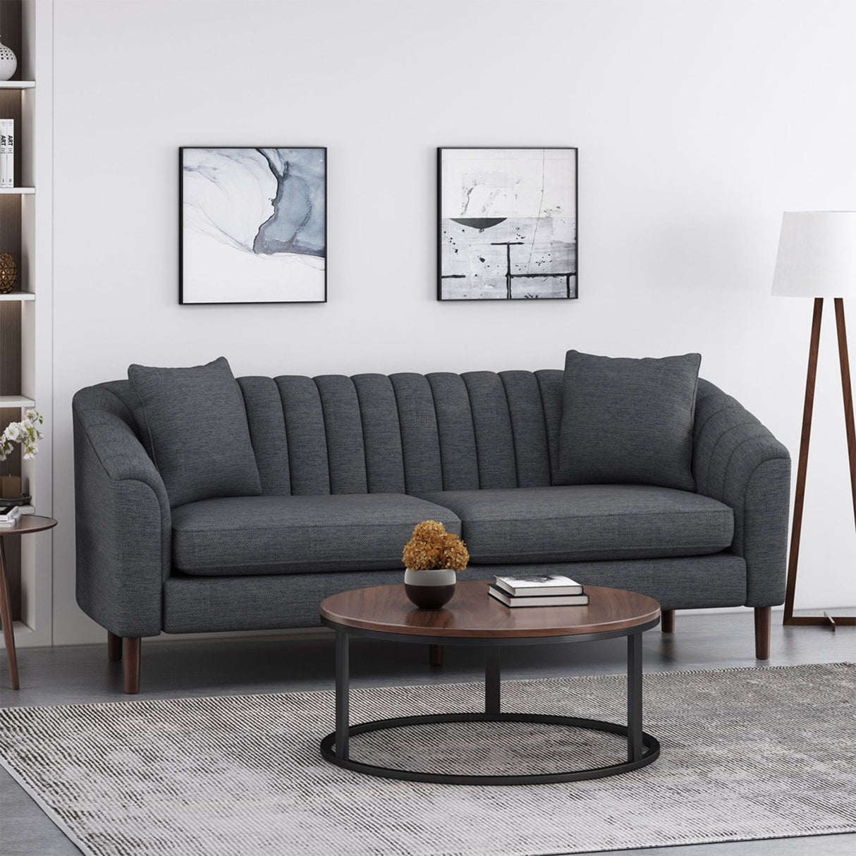 Contemporary 3 Seater Sofa With Plush Accents