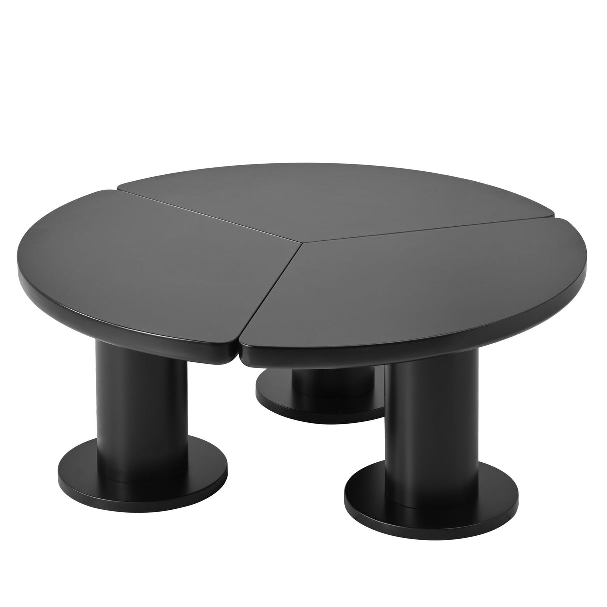 Round Petal Shaped Coffee Table With 3 Thick Legs