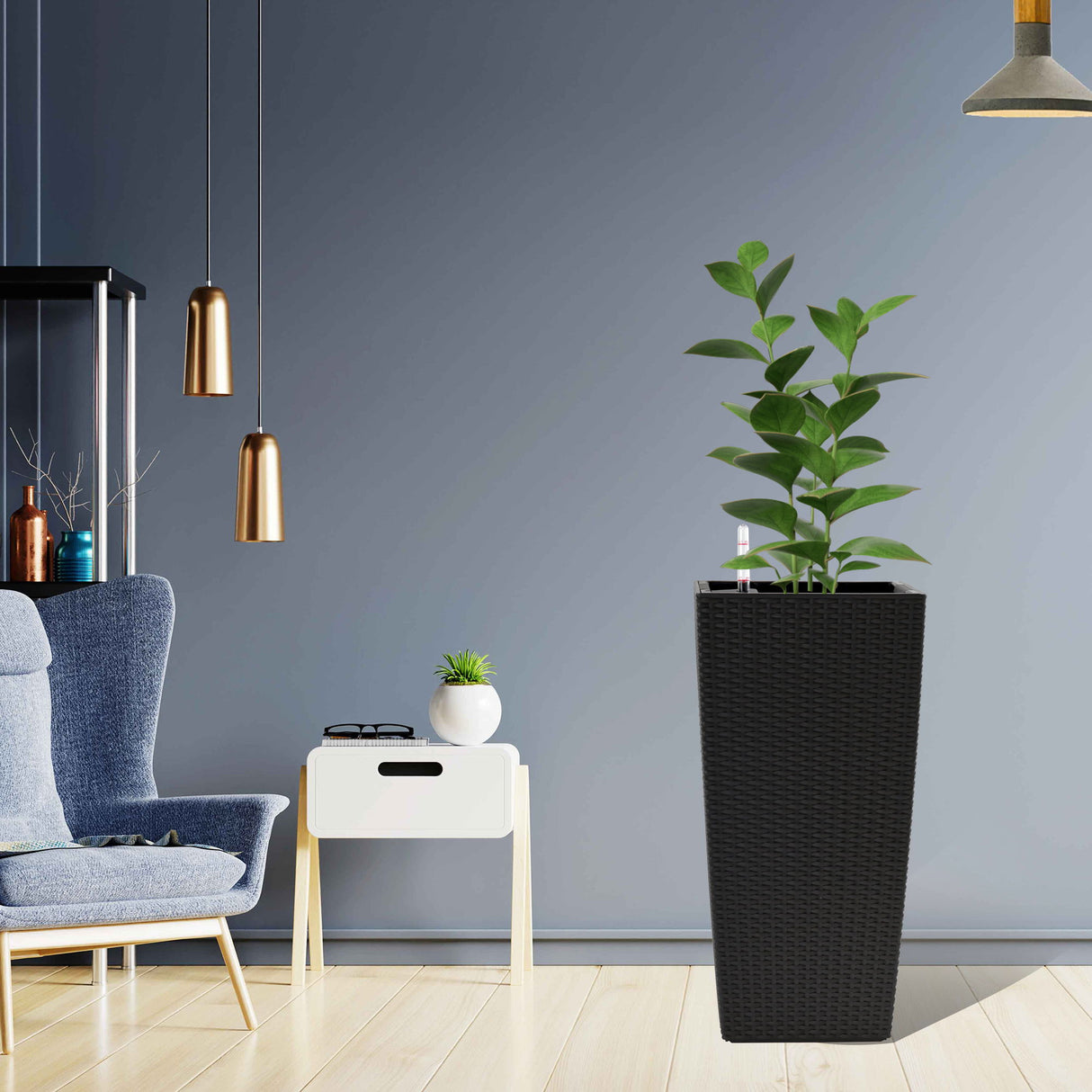 Indoor Outdoor Planter With Automatic Watering System (Set of 2)