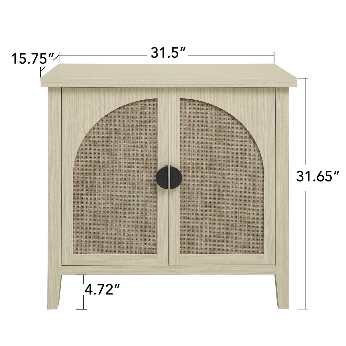 Rattan 2 Door Cabinet, Suitable For Bedroom - Natural