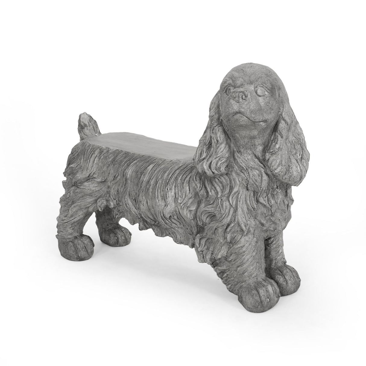 Cocker Spaniel Dog Statue - Gray