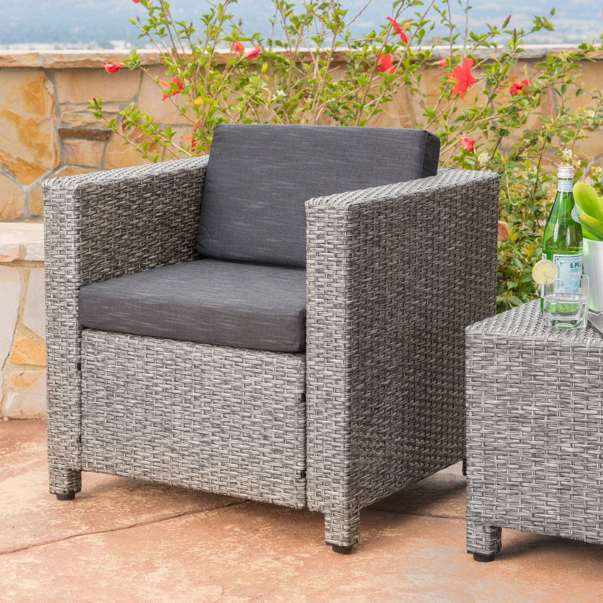 Stylish Outdoor Club Chair With Weather Resistant Cushions