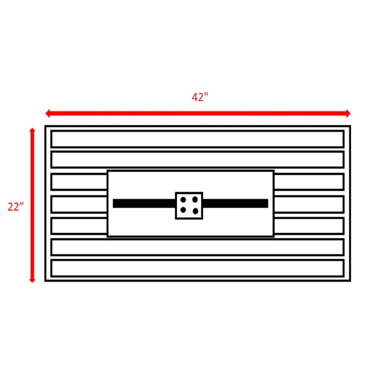 Rectangle Fire Pit, Fuel Versatility - Black