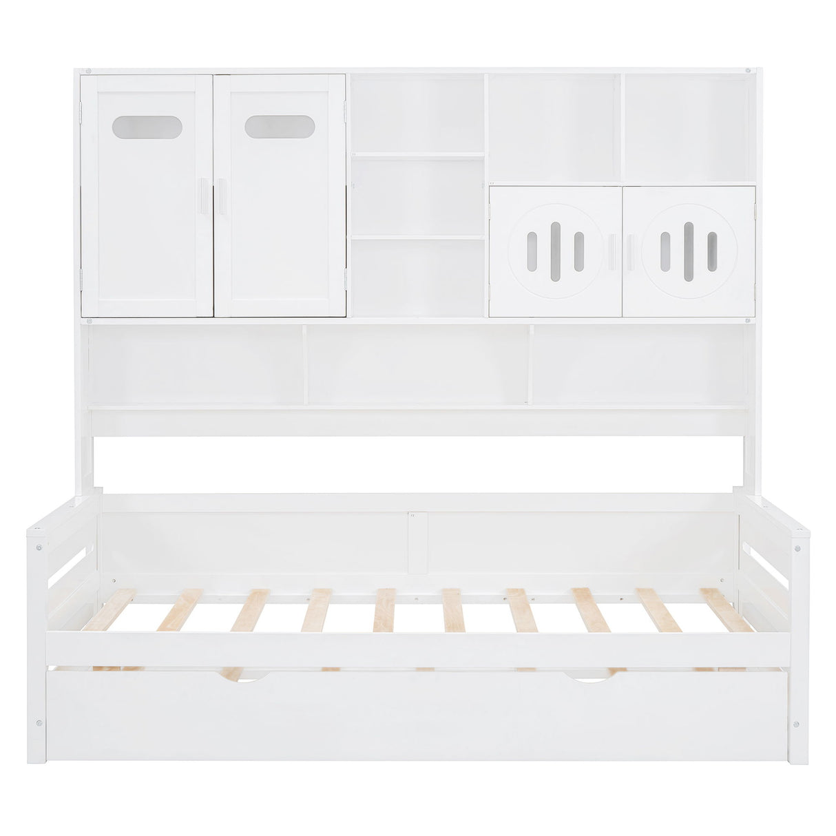 Daybed With All-In-One Cabinet And Shelf