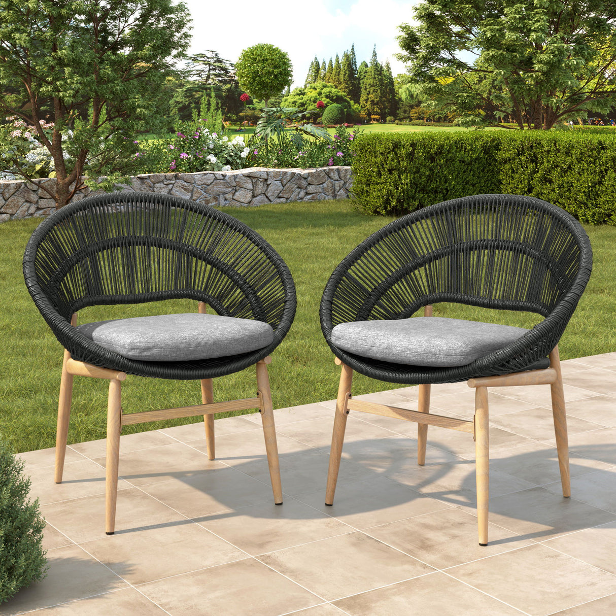 Cyril - Outdoor Papasan Style Dining Chair (Set of 2)
