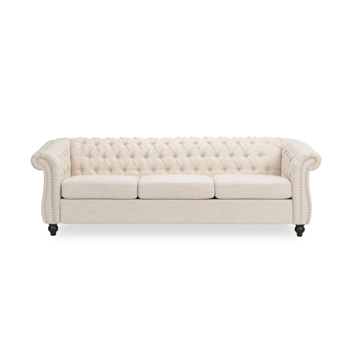 Chesterfield Style 3 Seater Sofa With Deep Button Tufting