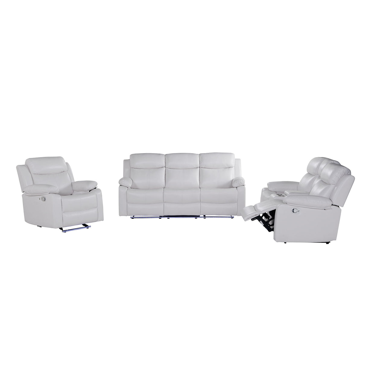 Blanche - Reclining Set With LED Lights With Pillow Top Arms
