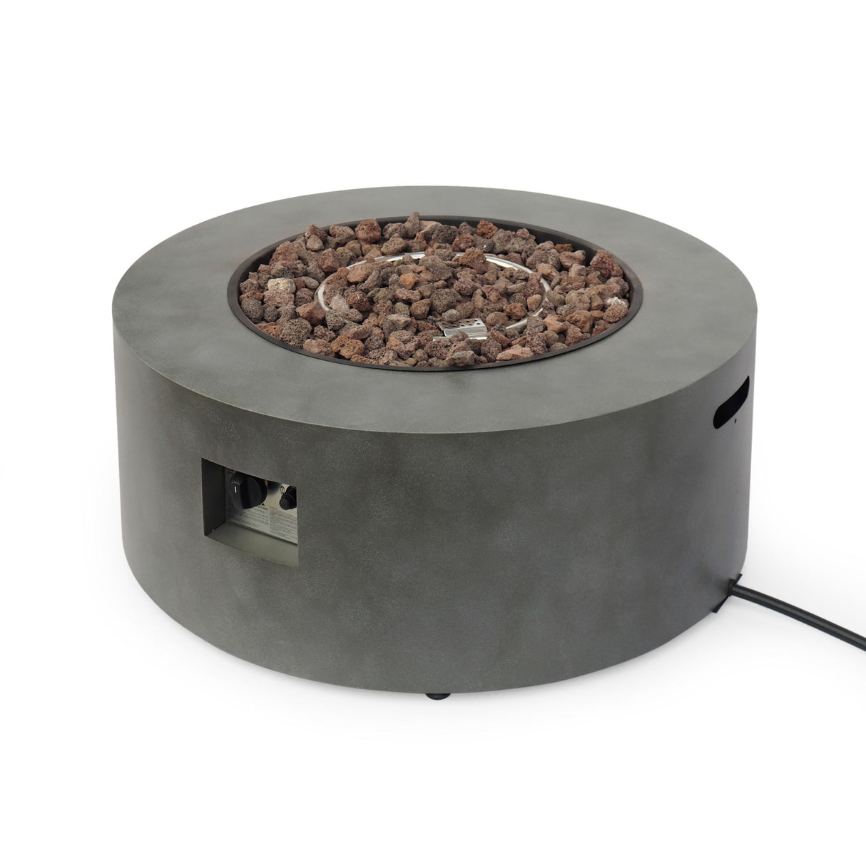 Round Iron Fire Pit With 40,000 Btu