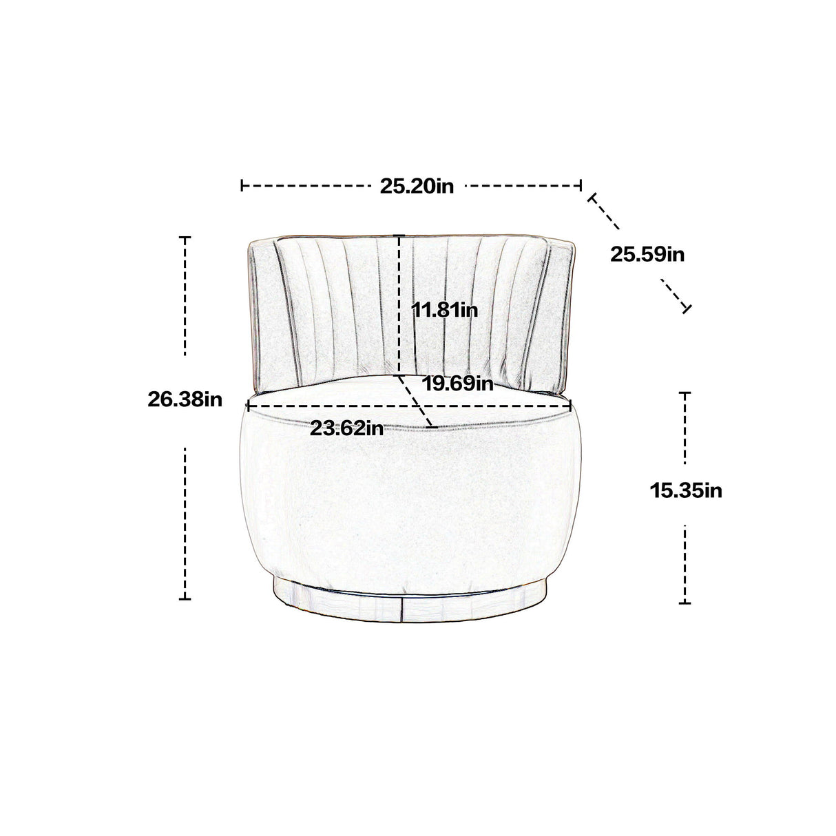 360 Degree Swivel Cuddle Barrel Accent Sofa Chair