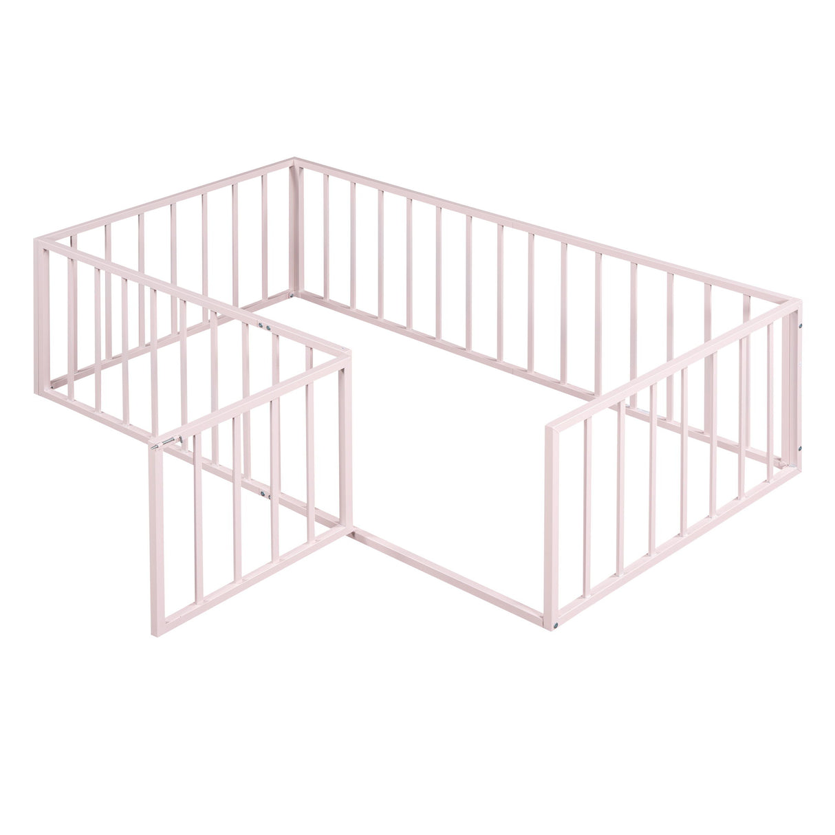 Metal Floor Bed Frame With Fence And Door